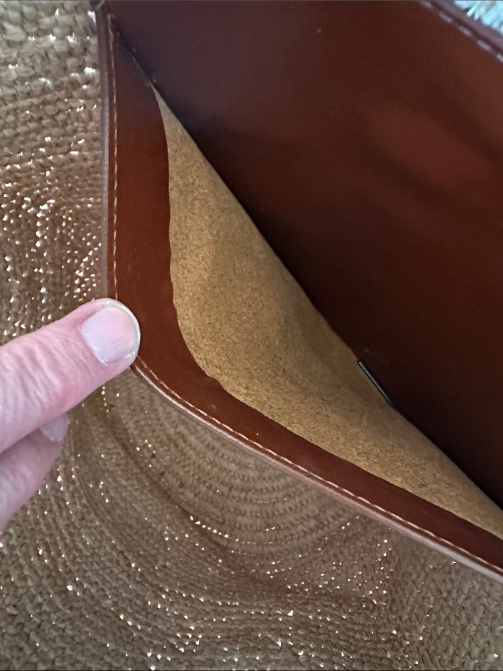 Paco Rabanne Natural Woven Tote with Brown Leather Straps - Picture 10 of 10